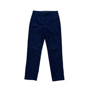 NWOT J. Crew Navy Linen Blend Kallie Pants / Trousers Straight Leg, Size 8 Tall